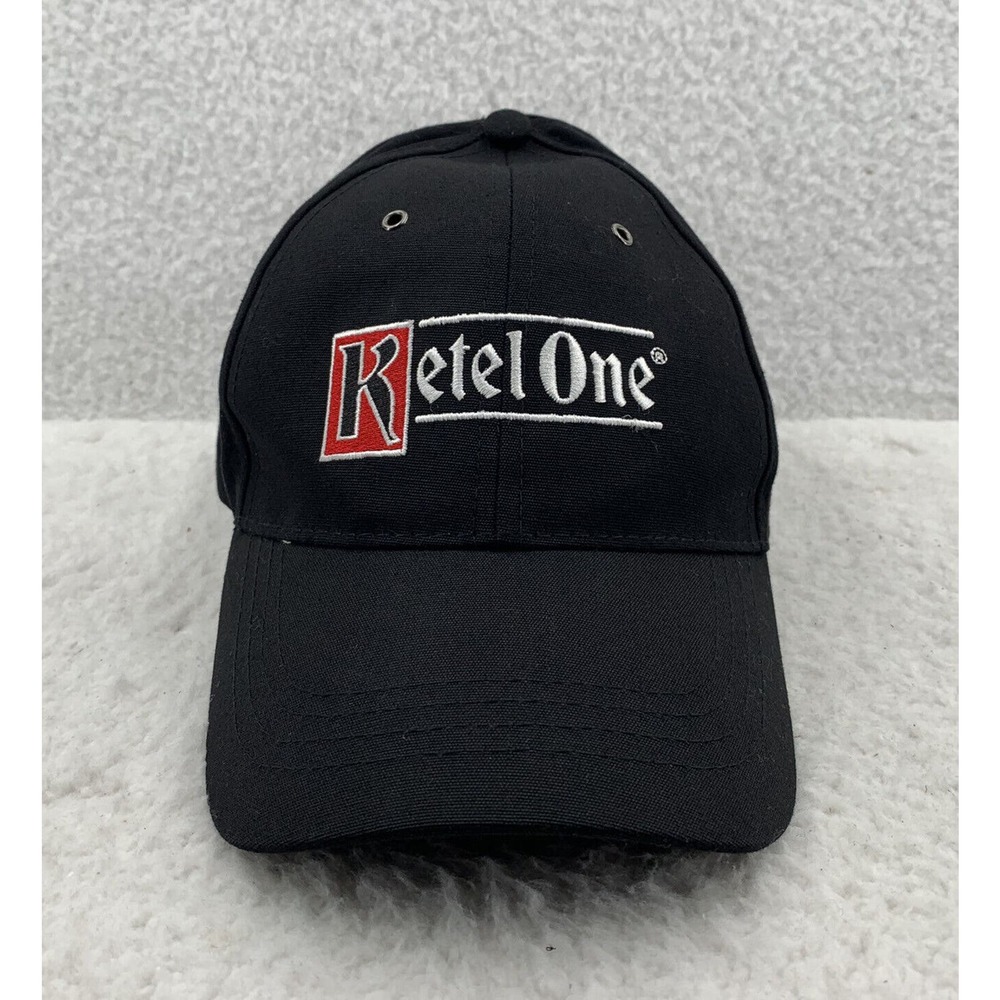 Ketel One Vodka Baseball Hat Hook Loop OSFM Black Logo Bartender Party Dad Cap